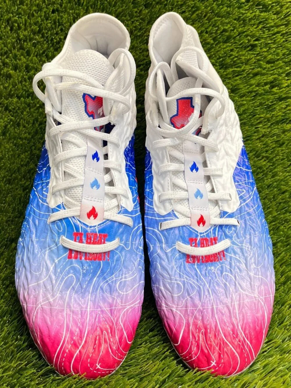 Under Armour Spotlight Clone 4 MC‎ TX Mens Size 12 Blue White Football Cleats